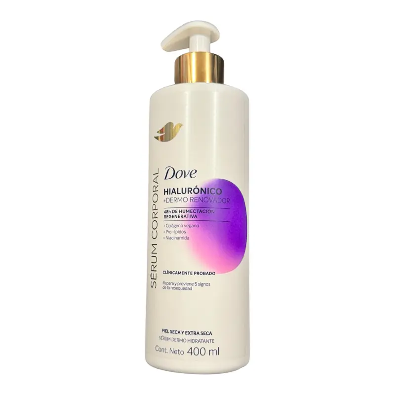Hyaluronic + Dermo-Renewing Body Serum 400 mL | 48H Hydration | Vegan Collagen, Pro-Lipids & Niacinamide | For Dry & Extra-Dry Skin
