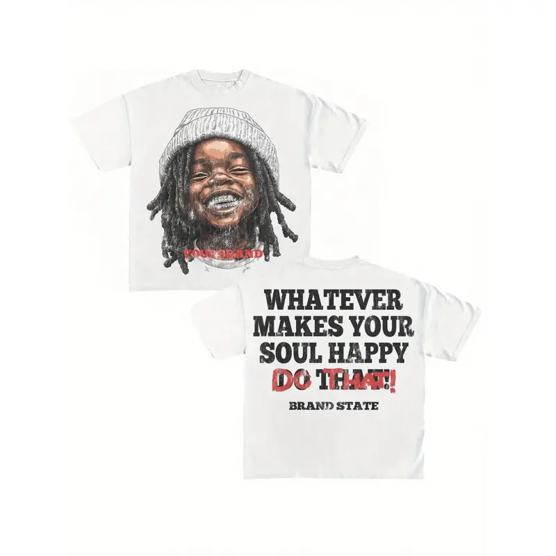 Style Print Graphic Tee Cotton Comfortable and Energetic Summer Short Sleeved T-shirt Unisex Top Streetwear Menswear Round Neck Casual