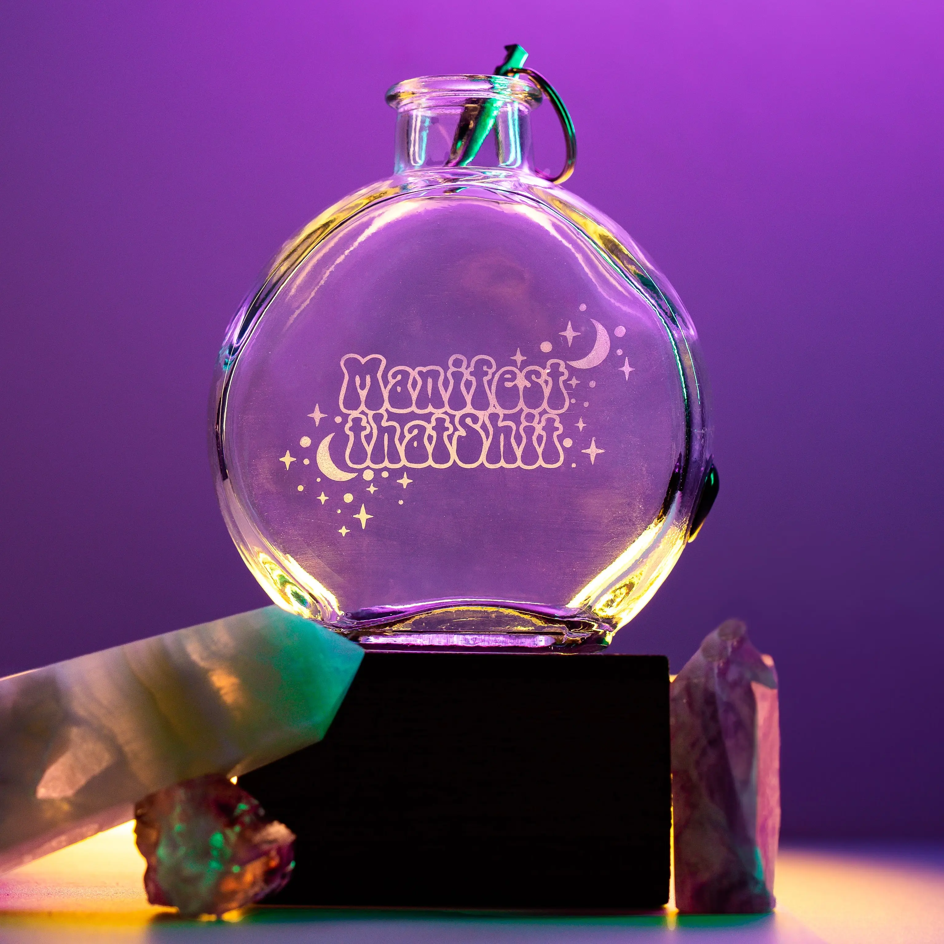Manifest Incense Glass Bottle Burner by AmaZen Glass Co