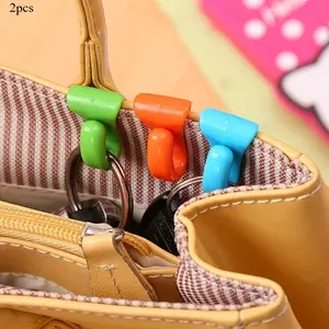 2 Pcs Portable Mini Key Hooks - Lightweight, Reusable, and Practical Shoulder Bag & Purse Accessories with Durable Plastic Material - Easy to Use and Space-Saving Design for Organizing Keys and Bags