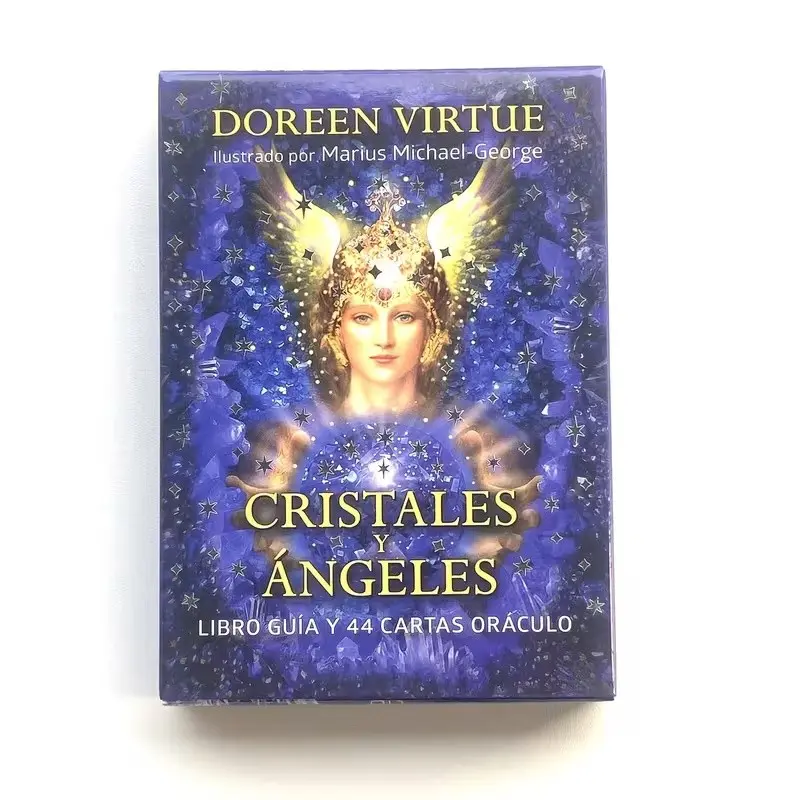 Crystal Angel Oracle Cards Spanish Edition 44 Cards, Ideal for Beginners, Novice and Enthusiasts, Divination and Prediction, Reading, Spiritual Journey, Session, Gift, Cristales