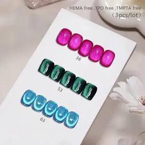 NO. 36 .63 .53 Cat Eye Nail Gel Polish 3 Colors/Set 10ml  Cat Eye Nail Polish Hema Free TPO Free  UV LED Soak Off Nail Polish Salon Nail Gel DIY Manicure
