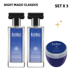 Avon Night Magic Perfume & Body Cream Set | 3-Piece Fragrance Collection