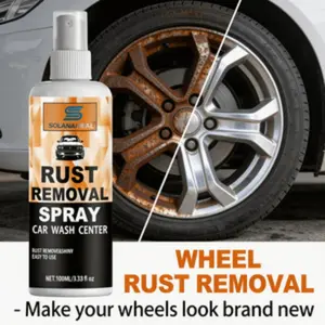 3.38z Powerful Metal Rust Remover Spray, Ideal for Chrome, Iron, Alloy, Steel Surfaces, Car, Hardware Tools, Kitchenware, Easy Application
