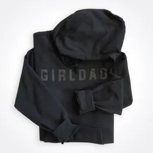 Girldad Hoodie Black on Black Full Logo for Dad of Girls - Tops, Menswear Tshirt, Hoodie and Sweatshirt E 8