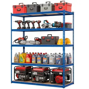 5-Tier Blue Storage Shelving, Adjustable Garage Shelves, Meta Storage Shelving Unit with 2500 LBS Capacity, Steel Wire Rack Shelf Organizer for Garage, Kitchen Pantry Basement,60 x 24 x 71inch