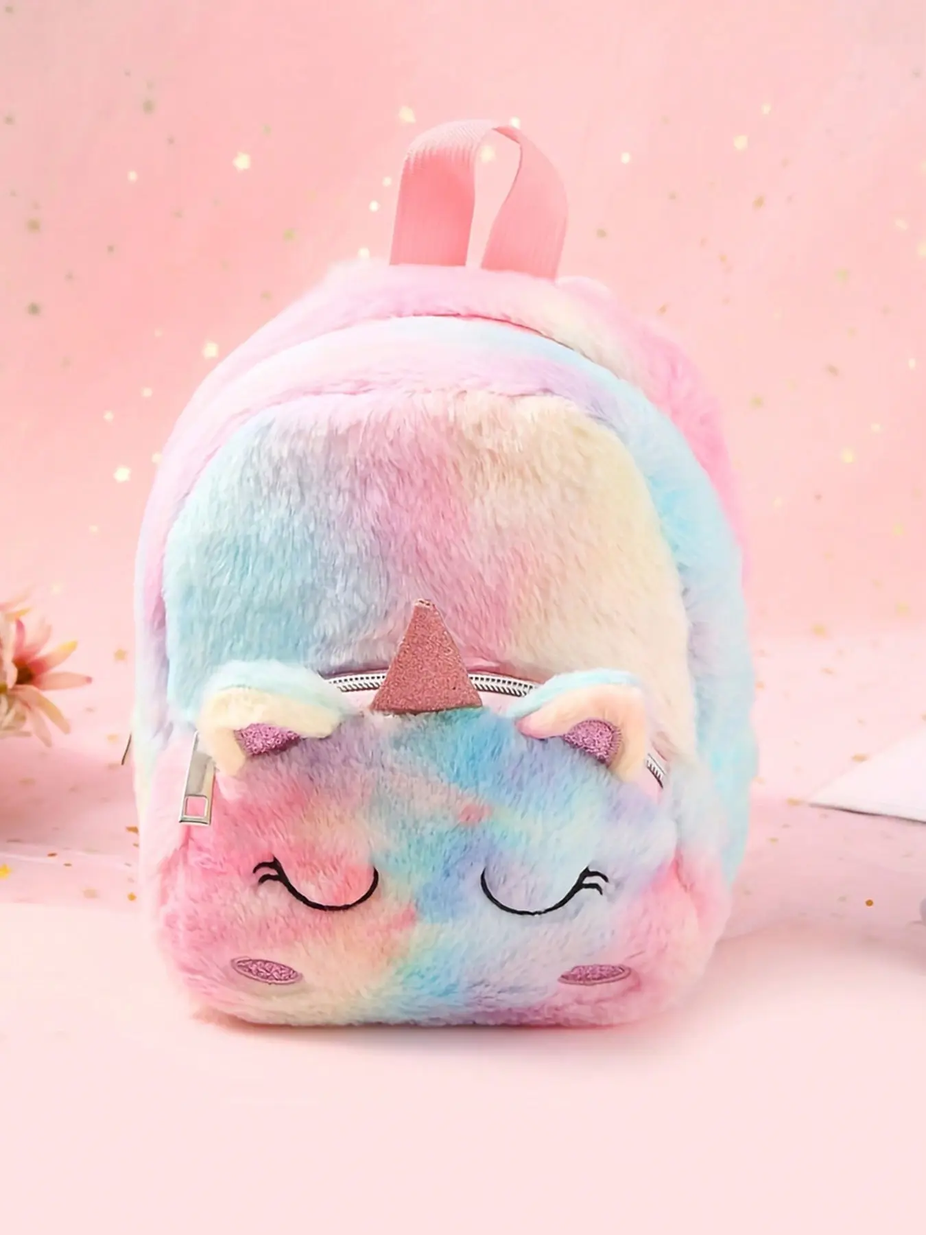 Cute Unicorn Backpack, Kawaii Backpack, Lightweight Adjustable Straps, Perfect for School Travel Outdoor Adventures, Girls Casual Bag, Great Gift Idea, Fluffy Backpack, Fuzzy Backpack