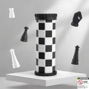 New Board Game And Tabletop Game 2-in-1 Scroll Folding Chess And Checkers Chess Set Toy For Boys Christmas Gift