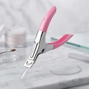 Professional Stainless Steel Nail Clipper for Artificial & Gel Nails, Precision-Cut Design Prevents Cracking, Salon-Grade Manicure Tool with Ergonomic Grip and Portable Case for All Fake Nail Types.