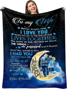 Gifts for Wife,Wife Gifts from Husband,Wife Birthday Gift Ideas,Anniversary Wedding Gifts for Wife Her,to My Wife Blanket from Husband,Christmas Valentines Gifts for Wife Romantic 60'' x 50''