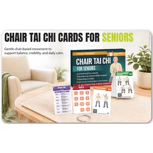 Chair Tai Chi for Seniors Over 60: 28-Day Gentle 10-Minute Seated Exercise Plan with 46+ Illustrated Cards, Video Tutorials & Balance Training