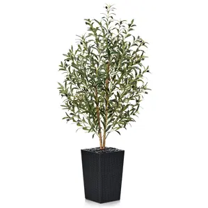 VeriNatural 5/6FT Artificial Olive Tree UV Resistant and Natural Trunk with Taper Planter （VN131）