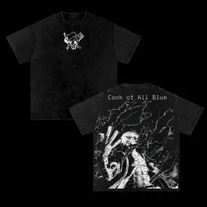 0ne Piece Sanji Cook of All Blue Vintage Washed Oversized T-Shirt Men Anime Graphic Tees Anime Shirt One Piece Merch         7P8 GW6