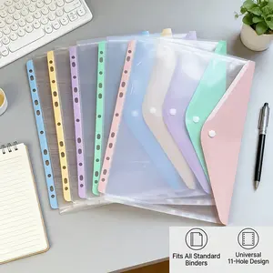 A4 File Folders Office Supplies Set of 5 Colors, Modern Minimalist Design, Large Capacity Expandable with Snap Closure & Label Pouch, Ideal for Students Office Home Travel