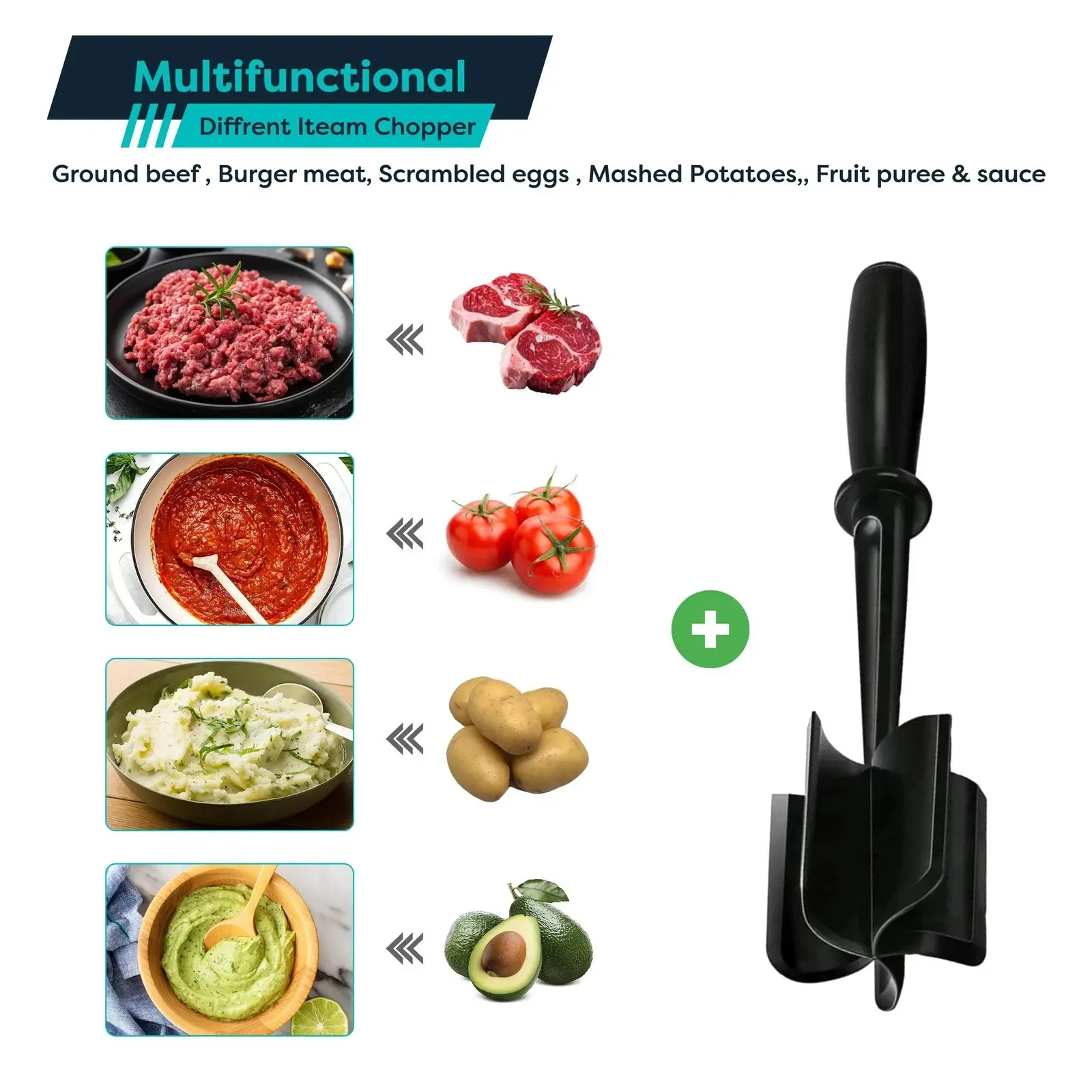 Multi Function Kitchen Spatula Tool – Food Divider & Turner for Easy Cooking, Perfect for Ground Meat, Eggs & Stir Fry