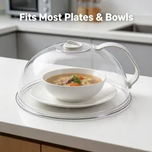 Kitchen Reusable Microwave Oven Lid, Heat-Resistant Splash Guard with Breathable Steam Vents, 360-Degree Splatters Protection for Plates & Bowls