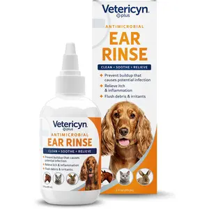 Vetericyn Plus Dog Ear Rinse | Dog Ear Cleaner to Soothe and Relieve Itchy Ears, Safe for Cat Ears, Rabbit Ears, and All Animal's Ear Problems. 3 Ounces