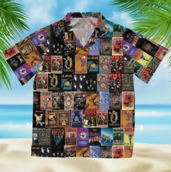 80s rock band hawaiian shirt, retro music shirt, Rock shirt, Music Classic Band hawaiian, retro music apparel, gift for music lover