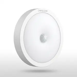 CNPOLOOK Rechargeable Motion Sensor Night Light, 4 Color Modes (Warm White/White/Red/Blue), Dimmable, USB‑C, Magnetic Stick On Light, 120° PIR, 26ft Range, OFF/AUTO/ON, Closet Bathroom Hallway Bedside (1 Pack)