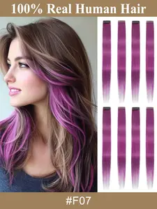 Clip in Hair Extensions Colored Party Highlights Royalblue Hair Extension Real Human Hair Clip in Extentions  Real Hair Highlights Ear Cuff Dye Synthetic Braids, Synthetic Hairpieces, Choose From 12 Colors, Party Style Accessory, No Ca Prop 65 Warning