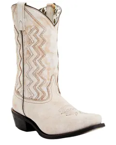Laredo Women's Women'S Rustic Bone Overlay Western Boot Square Toe - 51169