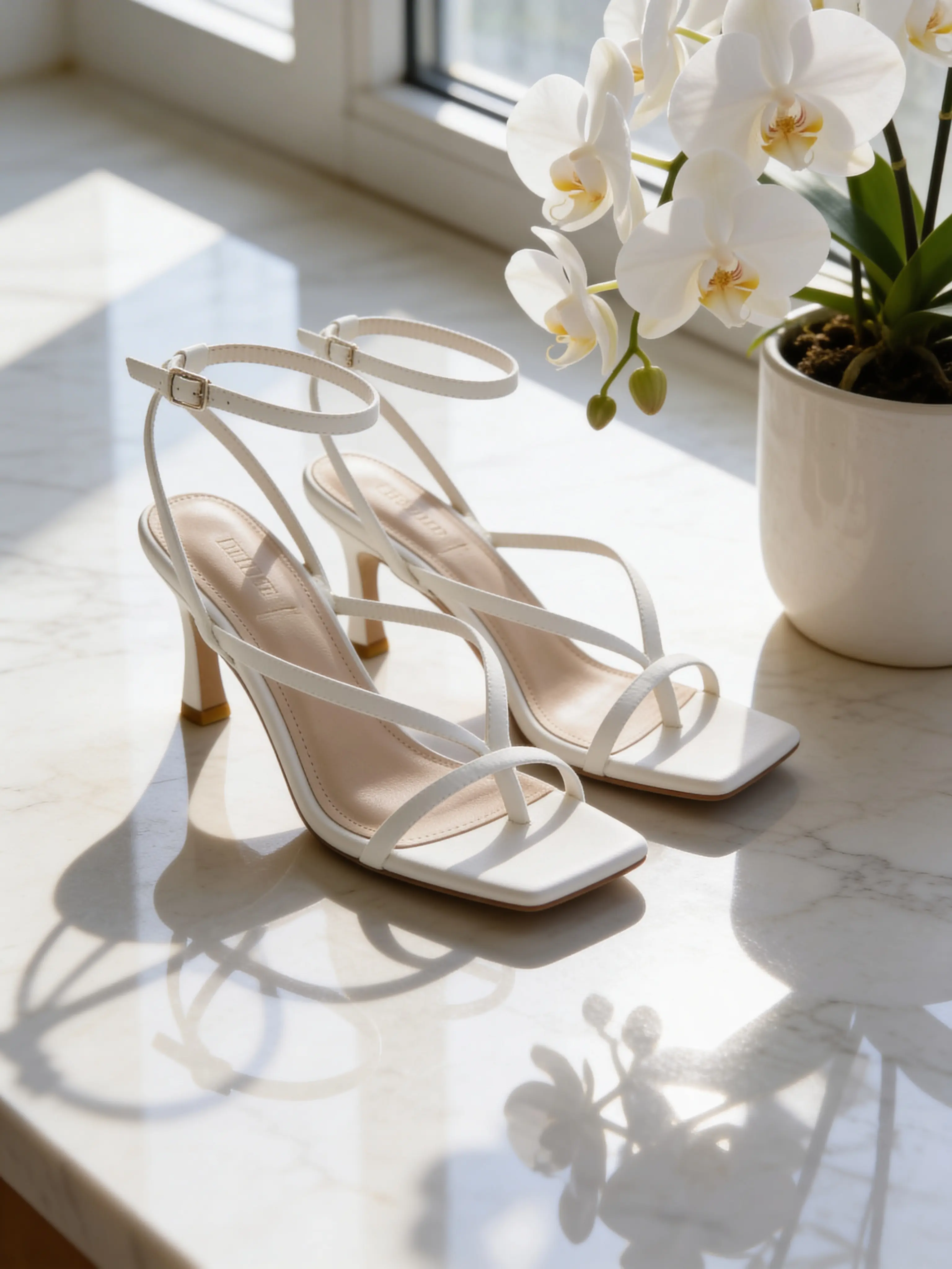 Clean white Slate Kitten Heel