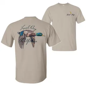 🏆 [Winter outfits]Local Boy Outfitters T-shirt – Mallard Duck Flying Graphic, Trendy Casual Cotton Unisex Tee for Waterfowl Hunters and Outdoor Lifestyle Fans, Menswear Top Urban