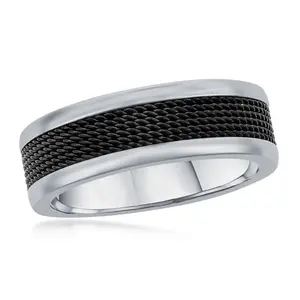 Black Mesh Inlay Ring