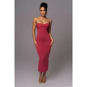 Pink La Lune Drape Midi Dress