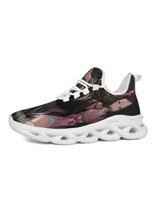 Demon Slayer Nezuko Kamado Women's Shoes, Comfortable Breathable Fashion Flat Sneakers, Trainer, Casual Lightweight, Street Casual Walking Shoes, All Seasons