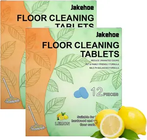 2 Pack Floor Cleaner Tablets – Dissolvable Hard Floor Cleaning Solution for Hardwood & Tile, Lemon Scent (12PCS)