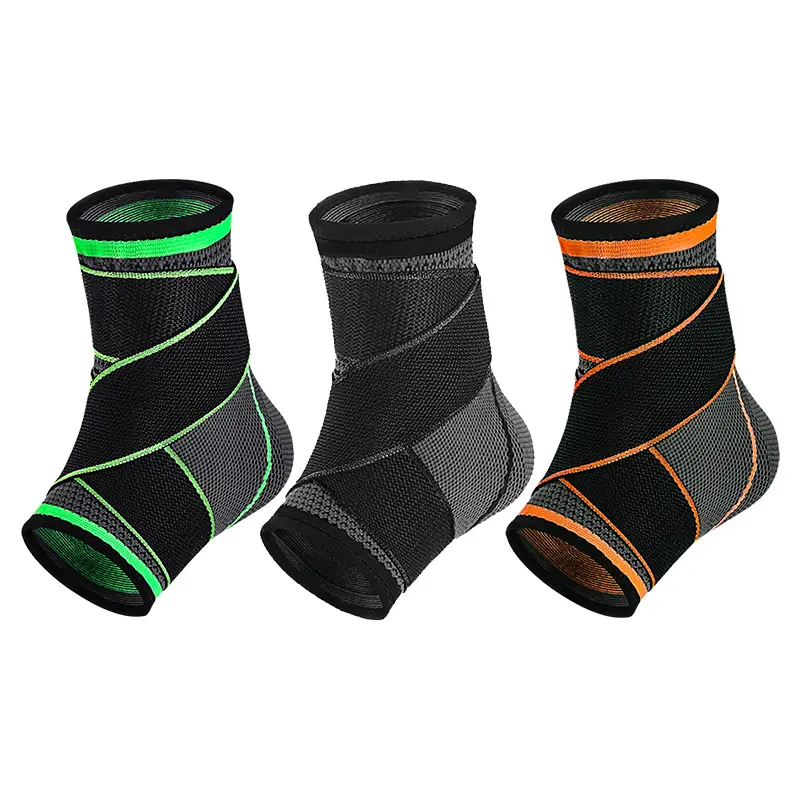 Unisex Adjustable Compression Ankle Support Sleeve - Knit Fabric Sporty Protective Gear with Elastic Adjustable Braces, Anti-Slip Strap, Breathable, Sprain Relief for Basketball, Running - Sohochic
