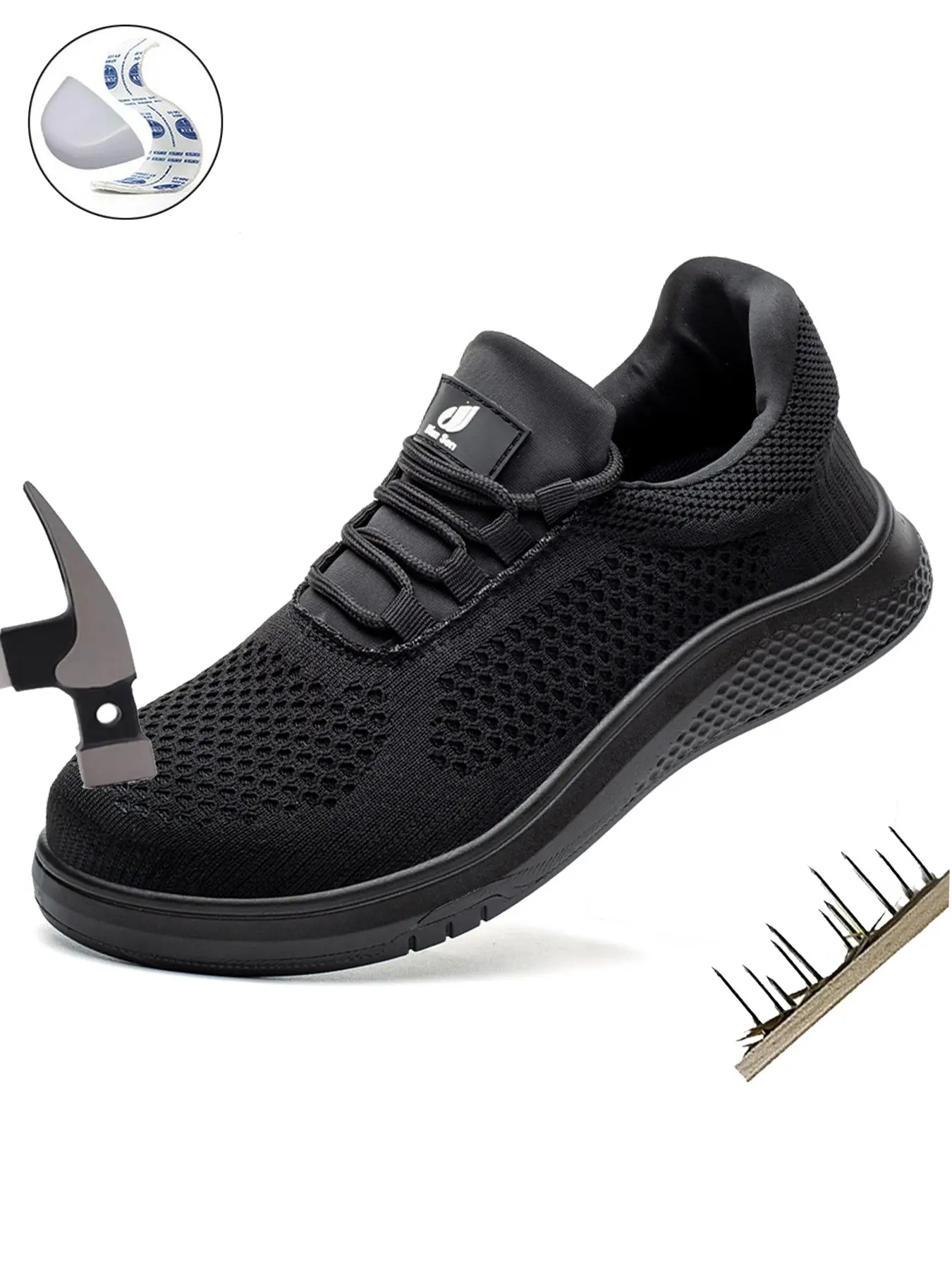 Steel Toe Work Shoes for Men Lightweight Breathable New Fashion Comfortable Anti-smash Anti-Punctur Work Protective Shoes Industrial Safety Footwear Industrial & Construction Work Safety Indestructible Sneaker for Outdoor work Lightweight Safety Sneakers
