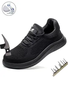 Steel Toe Work Shoes for Men Lightweight Breathable New Fashion Comfortable Anti-smash Anti-Punctur Work Protective Shoes Industrial Safety Footwear Industrial & Construction Work Safety Indestructible Sneaker for Outdoor work Lightweight Safety Sneakers