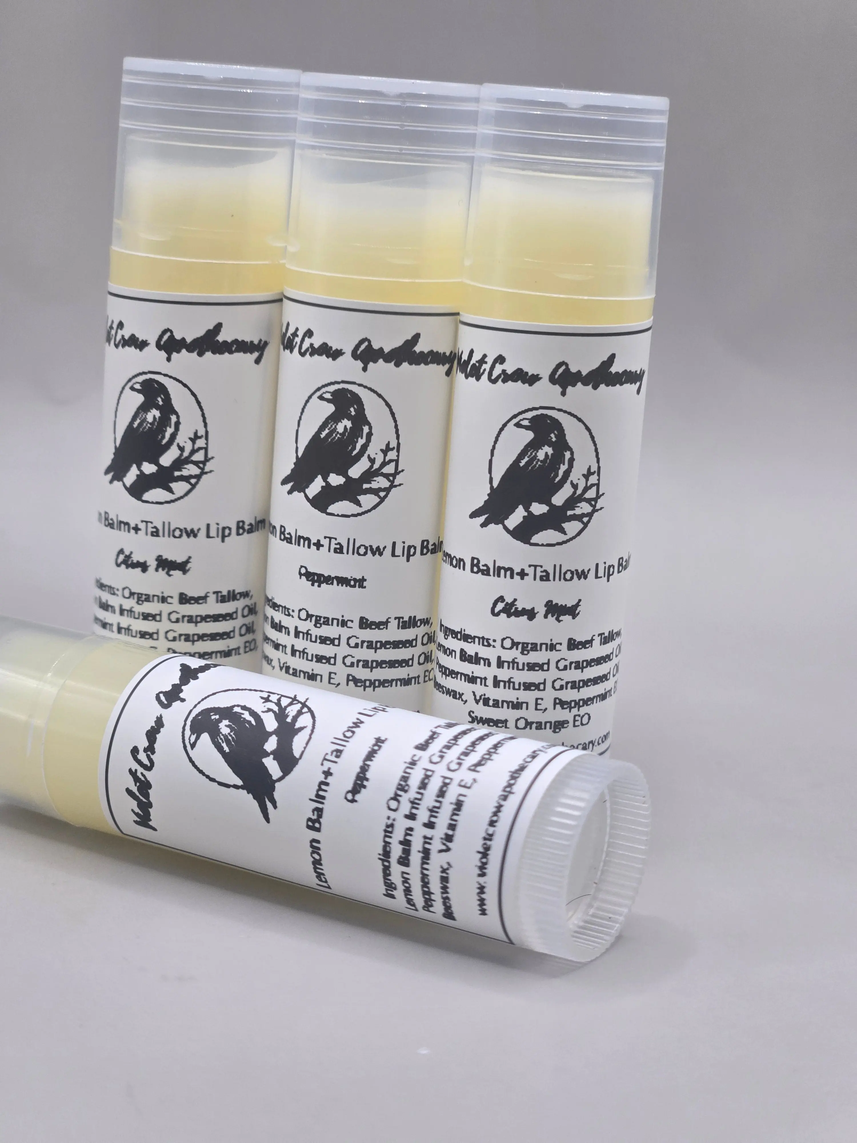 Botanical Tallow Lip Balm | Lemon Balm + Peppermint | Nourishing Herbal Chapstick