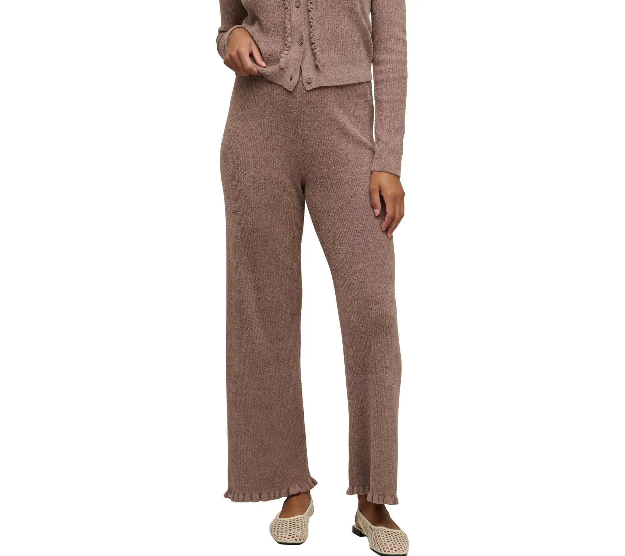 Barefoot Dreams CozyChic Ultra Lite Rib Ruffle Hem Ankle Pant