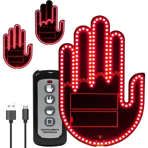 2024  Rechargeable Gesture Lights for , SUVs,  - Decorative LED Window Sign With Remote (Red)