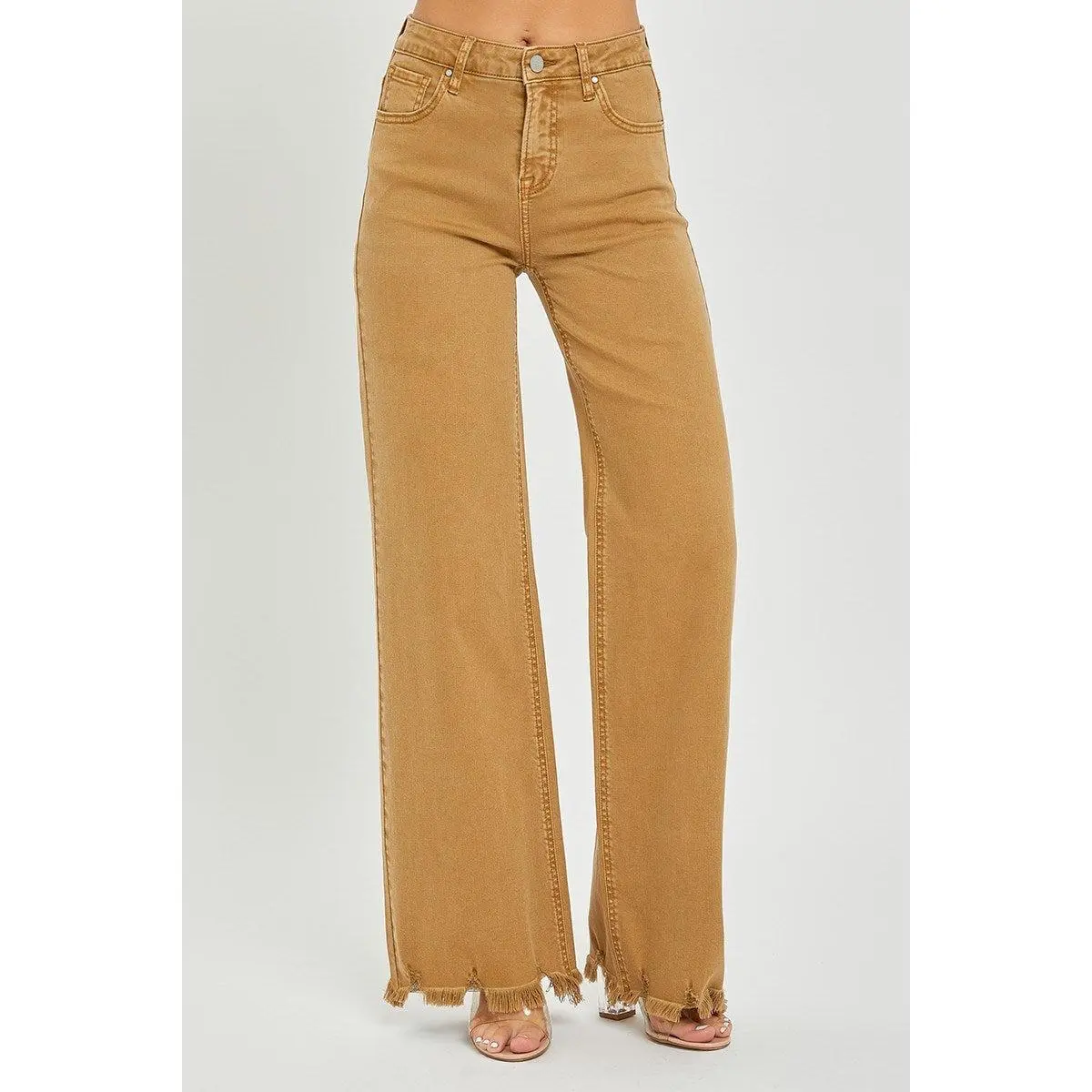 RISEN | High Rise Wide Leg Mocha Jeans