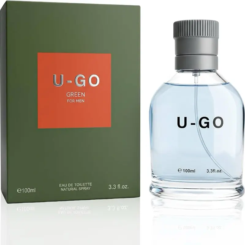 U-GO For Men Eau de Toilette 3.3 Fl Oz 100ml | Fresh Green Aromatic Fougere Fragrance | Fresh Apple Cologne