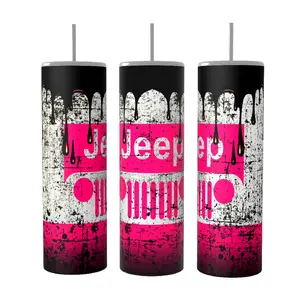 Jeep 20oz skinny Tumbler Drinkware Insulated Lid Coffee Portable