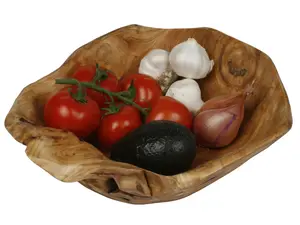 Hand Carved Reclaimed Root Wood Bowl: Rustic Salad, Fruit, or Snack Bowl (9-11 inch)