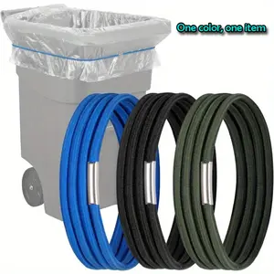 HomeDailyEss 3 items elastic rubber bands, suitable for 13 to 96 gallon trash cans, elastic rubber bands for fixing garbage bags, household items, colored sand basin straps, suitable for home offices, schools, indoors, outdoors, household items