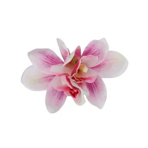 Flower Hair Clips for Women, Pink Orchid Flower Hairpins, Hawaiian Hair Accessories, Tropical Floral Barrettes for Luau Beach Vacations, Bridal Wedding Hair  for Bride Parties