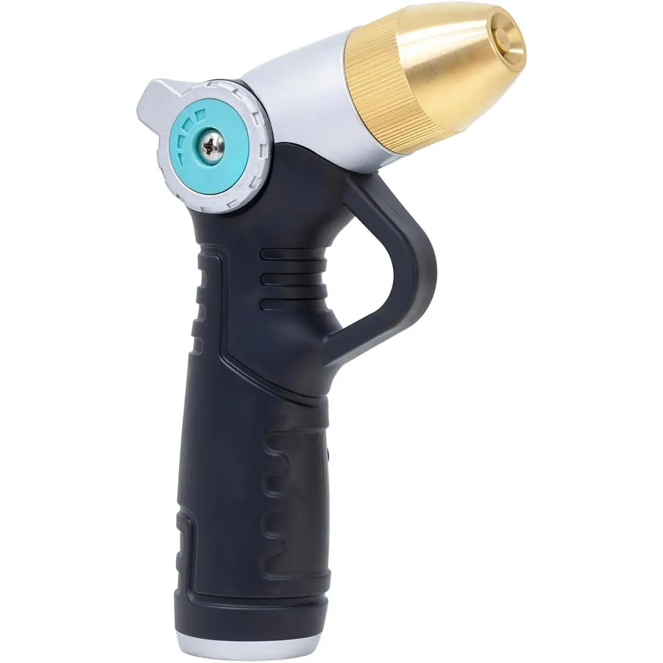 QUOBAS Heavy Duty Metal Brass Water Spray Nozzle with Thumb Control, 3 Modes (Cone/Rinse/Jet) for 3/4” Garden Hose, Car Wash, Garage Cleaning, Bike Washing - Adjustable High Pressure Nozzles & Spray Guns
