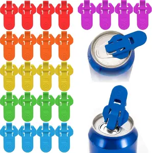 24 PCS Manual Can Opener Set - Colorful Leakproof Drink Can Protectors for Pop Coke Beer - Premium Plastic Shields for Parties BBQs & Beaches - Easy to Use & Durable Can Openers
