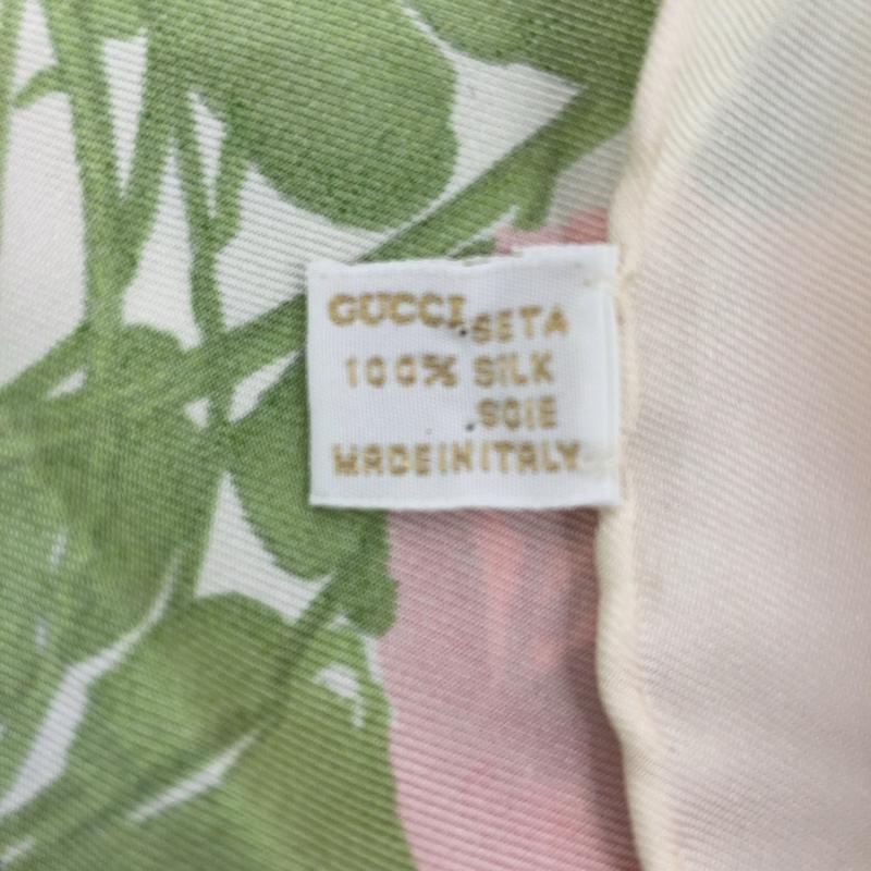 Pre-owned Gucci Silk Scarf Scarve Vintage 60s 100% Silk Floral Made in Italy