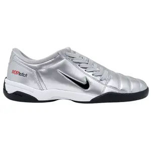 Nike Total 90 3 Metallic Silver Black Red Women's Futsal Sneaker - Authentic Original Football Soccer Athletic Sports Trainer Everyday Wear Fashion Shoe for Girls