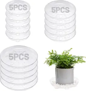 15 count Heavy-Duty  Saucers with , 6in/8in/10in Clear Plastic  Drip Trays, Flower Pot Water Catchers Drainage Saucers for Indoor Outdoor Potted