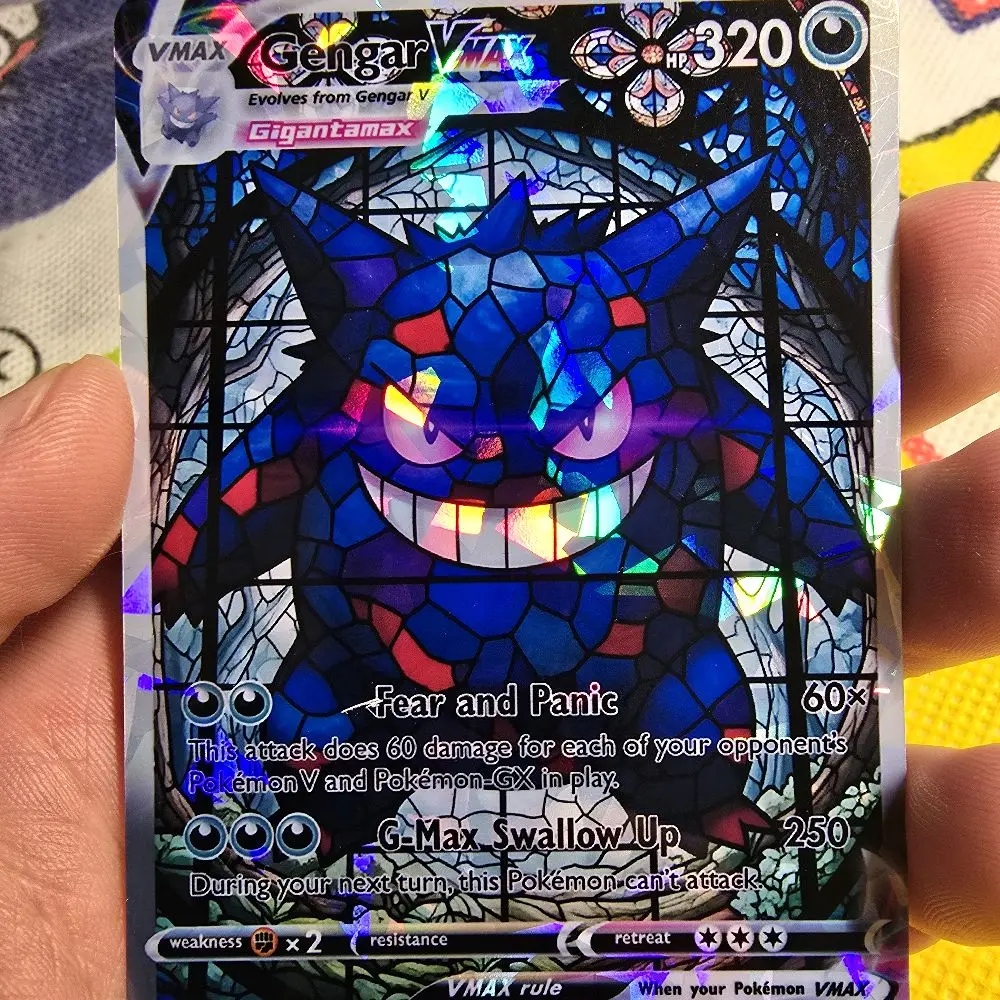Stained Glass Gengar VMAX Custom Card | Rainbow or Shattered Glass Holo / Starry or Rainbow Texture - TikTok Shop Stained Glass Gengar VMAX Custom Card | Rainbow or Shattered Glass Holo / Starry or Rainbow Texture - TikTok Shop
