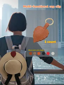 Magnetic Hat Clip for Travel, PU Leather Handbag Magnetic Hat Holder, Portable Sun Visor Storage Hook, Trendy Accessory Organizer, Bag Charms